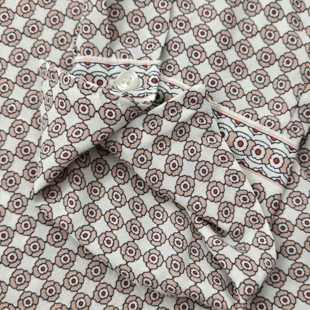 Max Studio London Womens 1X Geometric Floral Medallion Button Up Blouse Casual - Picture 8 of 9